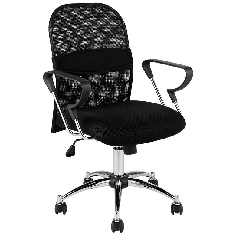 Image 1 Marlin Mesh Back Chrome and Black Office Chair