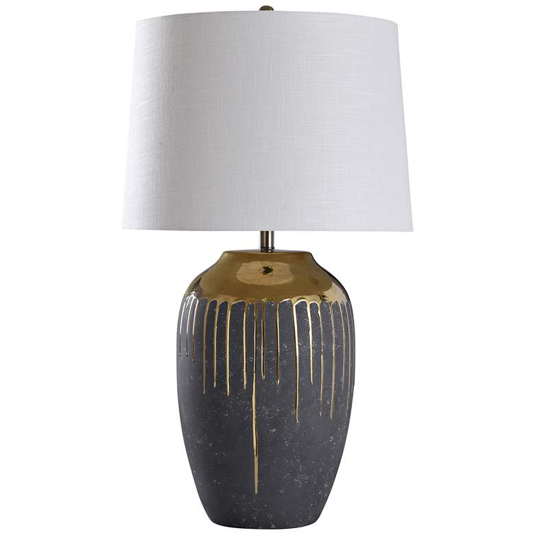 Image 1 Marloe 35" High Gold Drip Ceramic Table Lamp