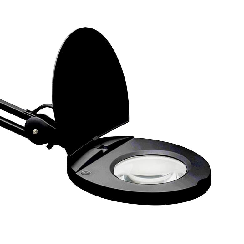 Image 2 Marlone Black Metal Clamp-On Adjustable LED Magnifier Desk Lamp more views