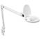 Marlone White Metal Clamp-On Modern LED Architect Magnifier Desk Lamp