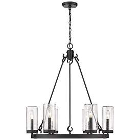 Image5 of Marlow 27 1/2" Wide Matte Black 6-Light Chandelier more views