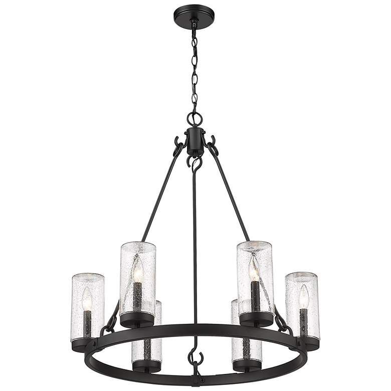Image 6 Marlow 27 1/2" Wide Matte Black 6-Light Chandelier more views