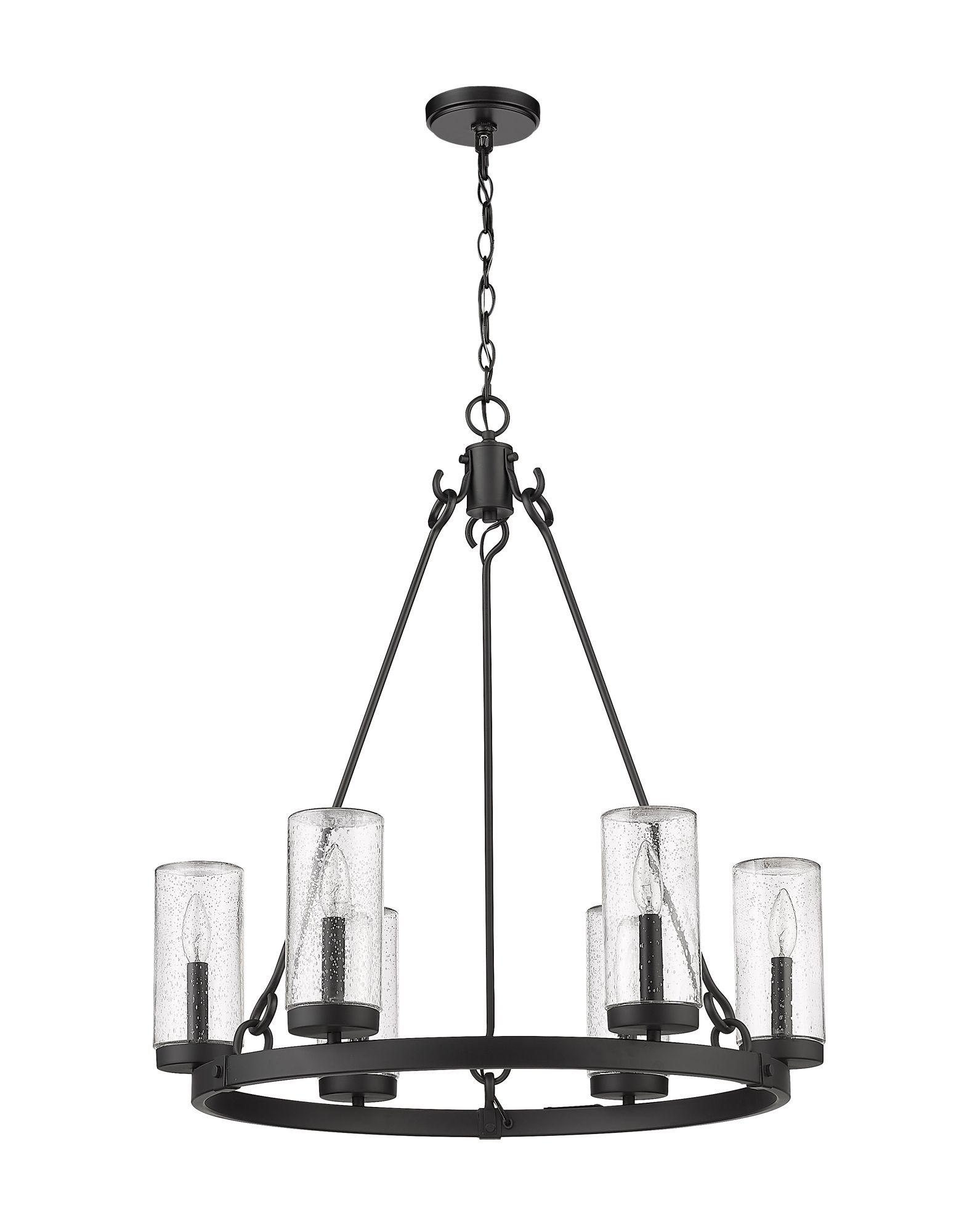 Marlow 27 1/2" Wide Matte Black 6-Light Chandelier