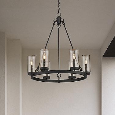 Marlow 27 1/2" Wide Matte Black 6-Light Chandelier