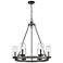 Marlow 31"H Ashen Barnboard 6-Light Outdoor Hanging Light