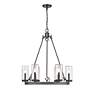 5_Marlow 31"H Ashen Barnboard 6-Light Outdoor Hanging Light more views