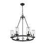 6_Marlow 31"H Ashen Barnboard 6-Light Outdoor Hanging Light more views