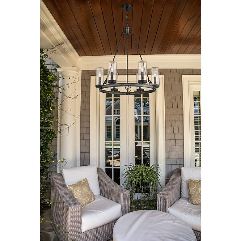 Image 3 Marlow by Z-Lite Ashen Barnboard 6 Light Outdoor Pendant more views