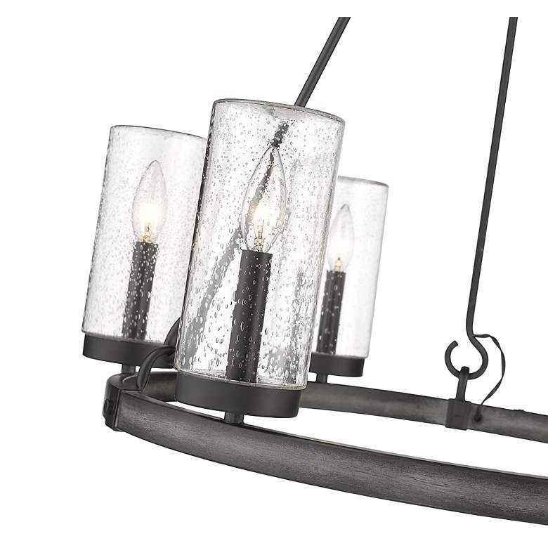 Image 7 Marlow by Z-Lite Ashen Barnboard 6 Light Outdoor Pendant more views