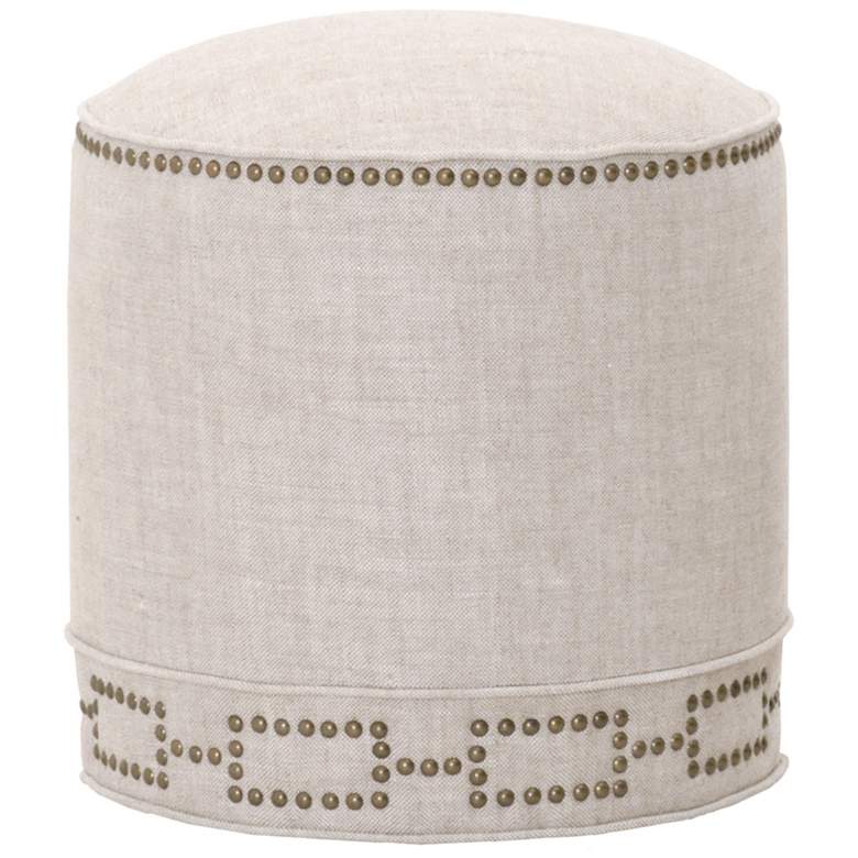 Image 1 Marlow Ottoman, Performance Bisque French Linen