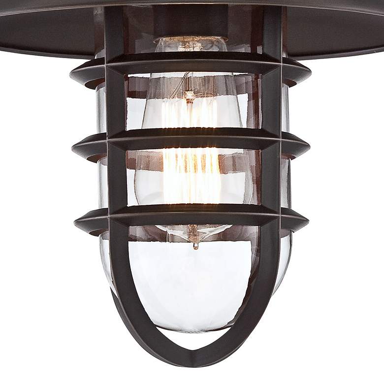 Image 5 Marlowe 13 1/4 inch High Bronze Hooded Cage Outdoor Wall Light more views