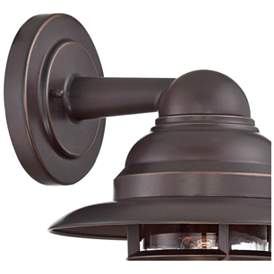Image2 of Marlowe 13 1/4" High Bronze Hooded Cage Wall Sconce more views