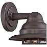 Marlowe 13 1/4" High Bronze Hooded Cage Wall Sconce