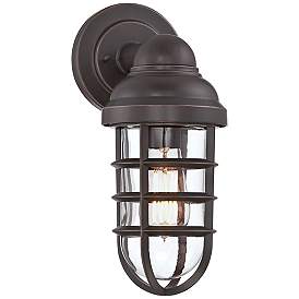 Image2 of Marlowe 13 1/4" High Bronze Metal Cage Outdoor Wall Light