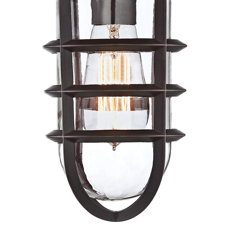 Image 3 Marlowe 13 1/4 inch High Bronze Metal Cage Outdoor Wall Light more views