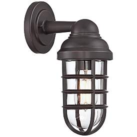 Image5 of Marlowe 13 1/4" High Bronze Metal Cage Outdoor Wall Light more views