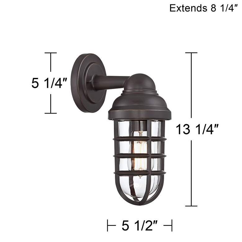 Image 7 Marlowe 13 1/4" High Bronze Metal Cage Outdoor Wall Light more views