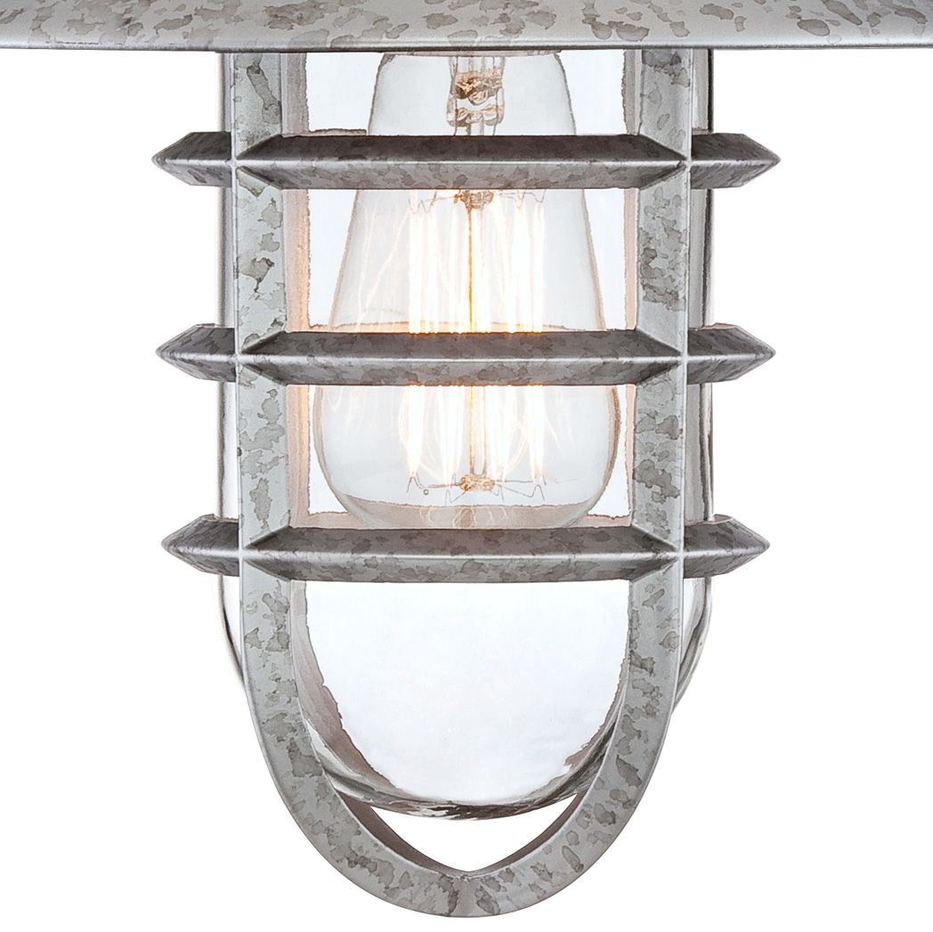 Image 4 Marlowe 13 1/4" High Galvanized Hooded Cage Outdoor Wall Light more views