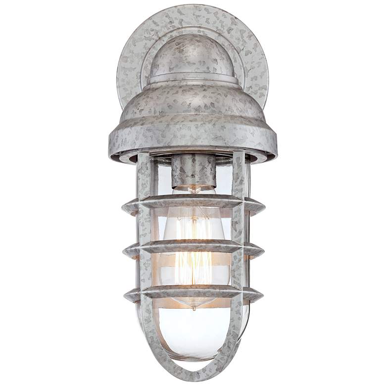 Image 4 Marlowe 13 1/4" High Galvanized Steel Outdoor Wall Light Set of 2 more views