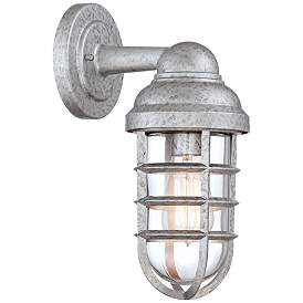 Image4 of Marlowe 13 1/4" High Galvanized Steel Outdoor Wall Light Set of 2 more views