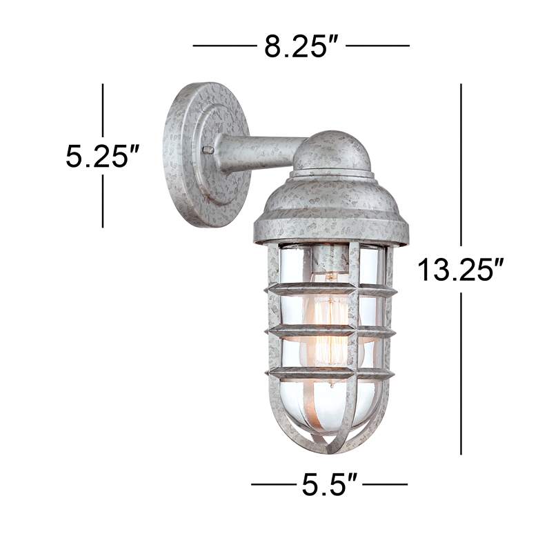 Image 7 Marlowe 13 1/4" High Galvanized Steel Outdoor Wall Light Set of 2 more views