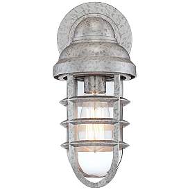 Image4 of Marlowe 13 1/4" High Galvanized Steel Outdoor Wall Light more views