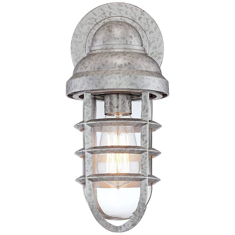 Image 4 Marlowe 13 1/4" High Galvanized Steel Outdoor Wall Light more views