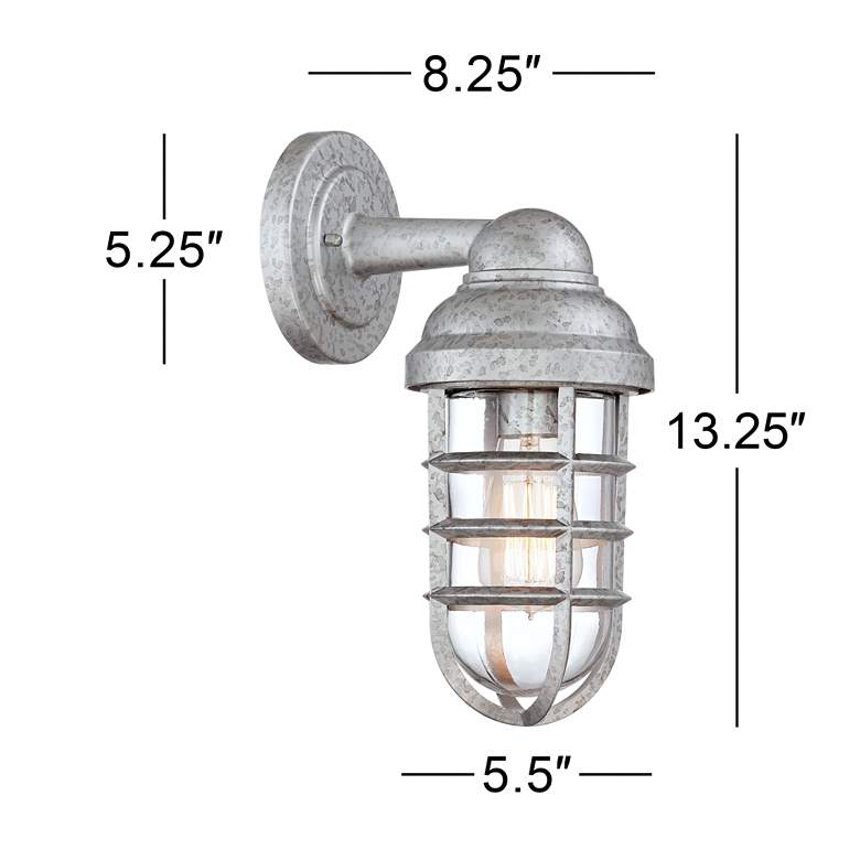 Image 7 Marlowe 13 1/4" High Galvanized Steel Outdoor Wall Light more views