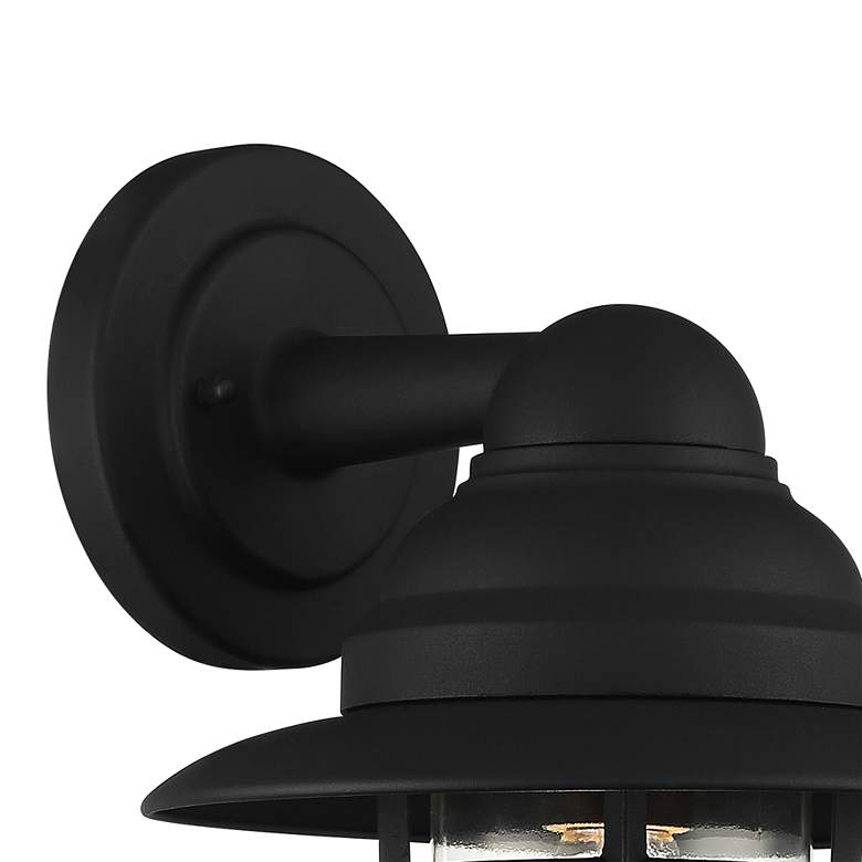 Image 3 Marlowe 13" High Black Hooded Cage Outdoor Wall Light Set of 2 more views