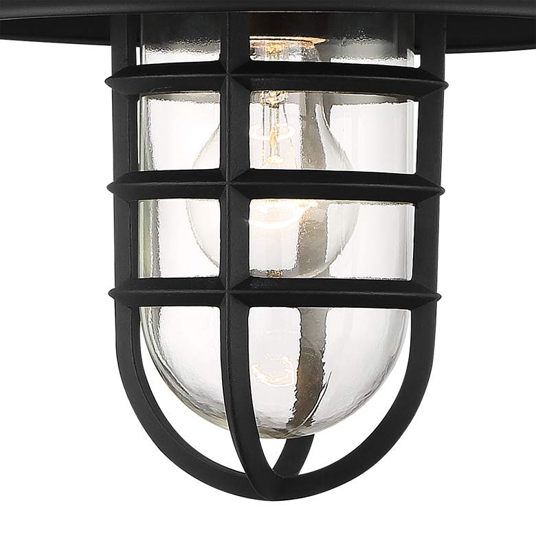 Image 3 Marlowe 13" High Black Hooded Cage Outdoor Wall Light Set of 2 more views