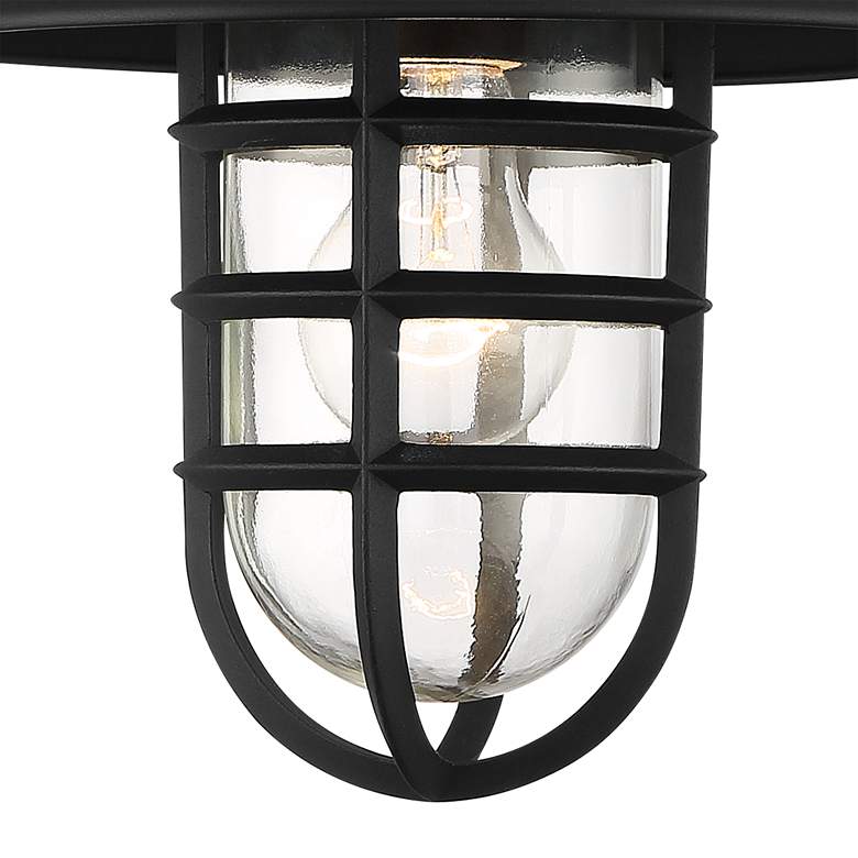 Image 4 Marlowe 13" High Black Hooded Cage Outdoor Wall Light Set of 2 more views