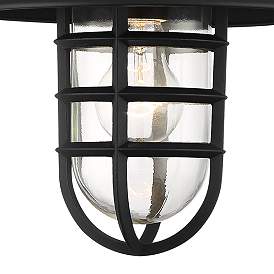 Image3 of Marlowe 13" High Black Hooded Cage Wall Sconce more views