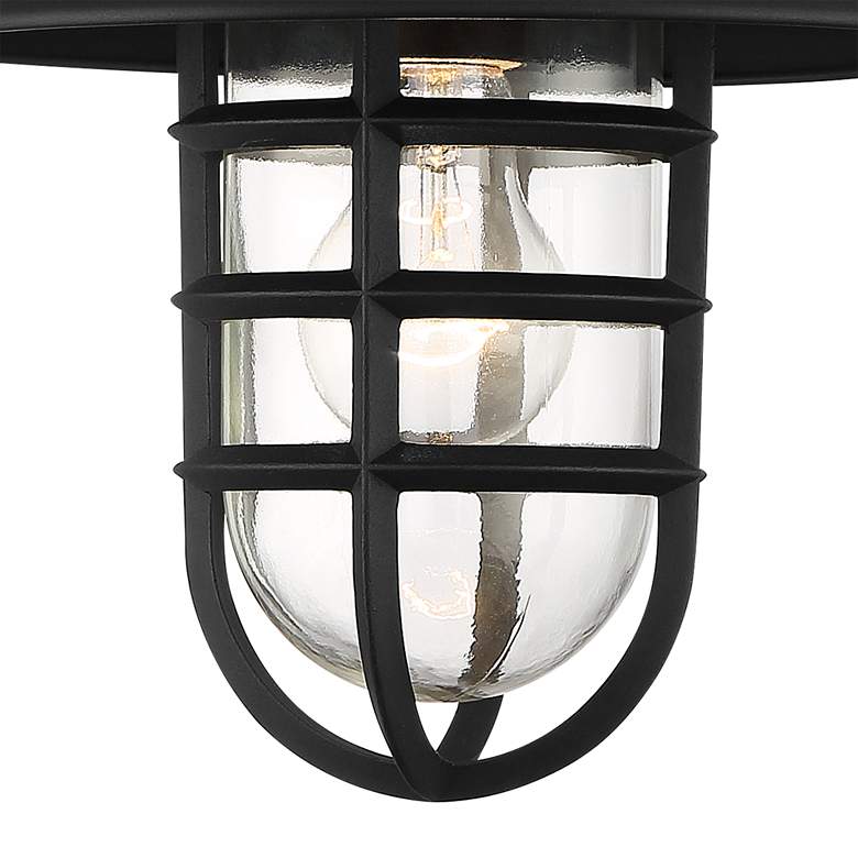 Image 3 Marlowe 13" High Black Hooded Cage Wall Sconce more views