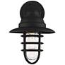 Marlowe 13" High Black Hooded Cage Wall Sconce