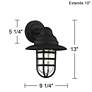 Marlowe 13" High Black Hooded Cage Wall Sconce