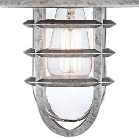 Image4 of Marlowe 13" High Galvanized Hooded Cage Outdoor Wall Light more views
