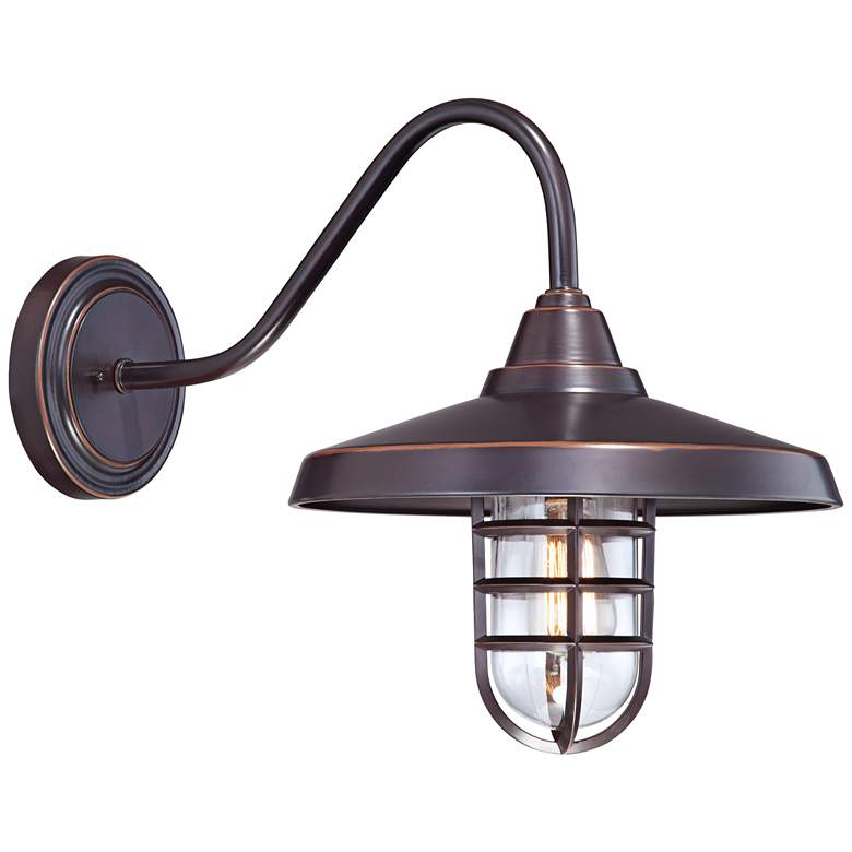 Image 4 Marlowe 16 3/4 inch High Bronze Metal Outdoor Wall Light Set of 2 more views