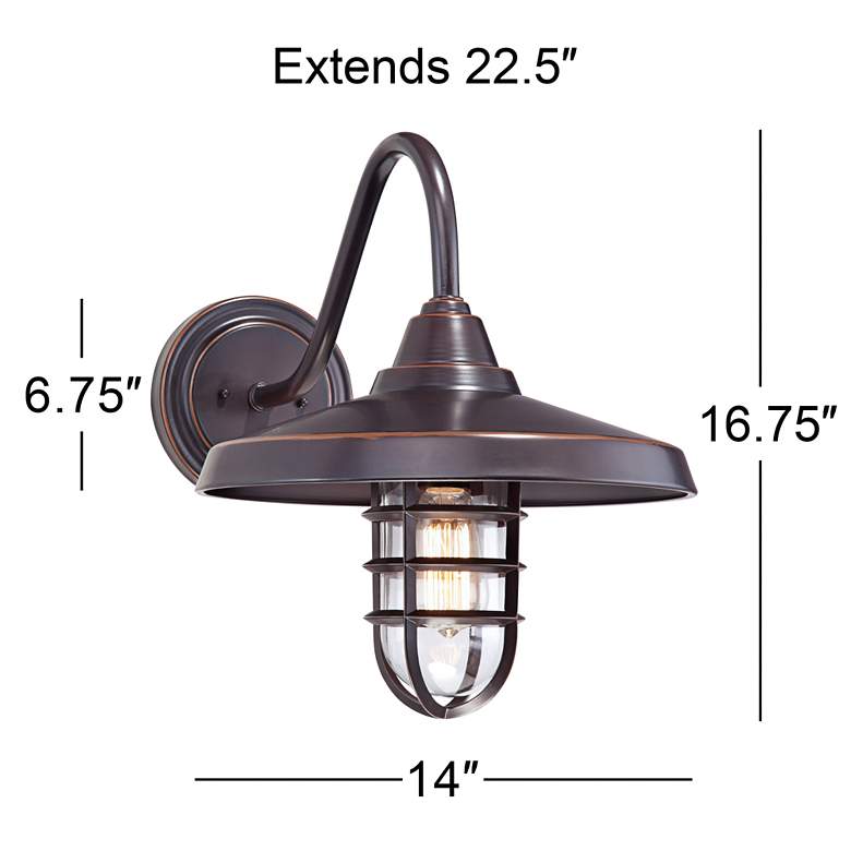 Image 7 Marlowe 16 3/4 inch High Bronze Metal Outdoor Wall Light Set of 2 more views
