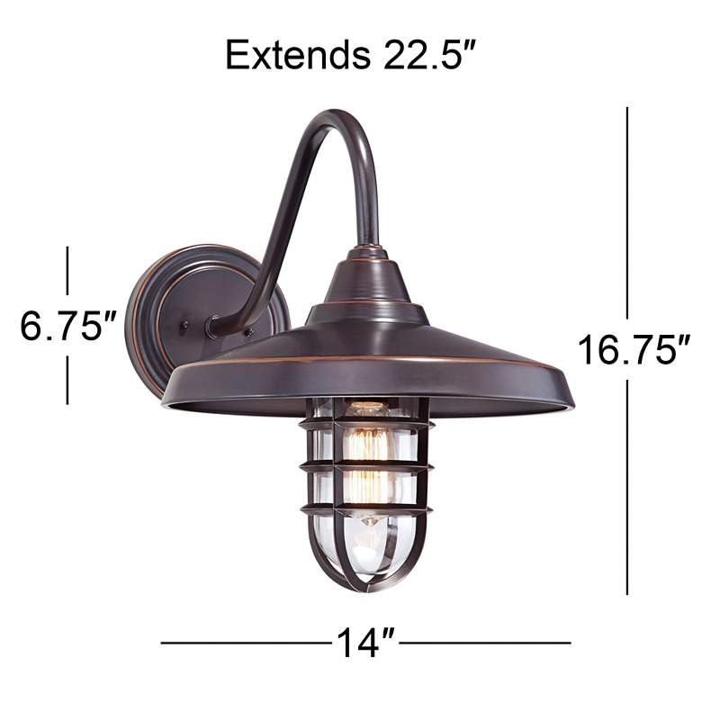 Image 7 Marlowe 16 3/4 inch High Bronze Metal Outdoor Wall Light more views