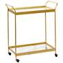 Marlowe 28 1/4"W Polished Gold 2-Shelf Bar Cart with Handles
