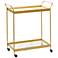 Marlowe 28 1/4"W Polished Gold 2-Shelf Bar Cart with Handles