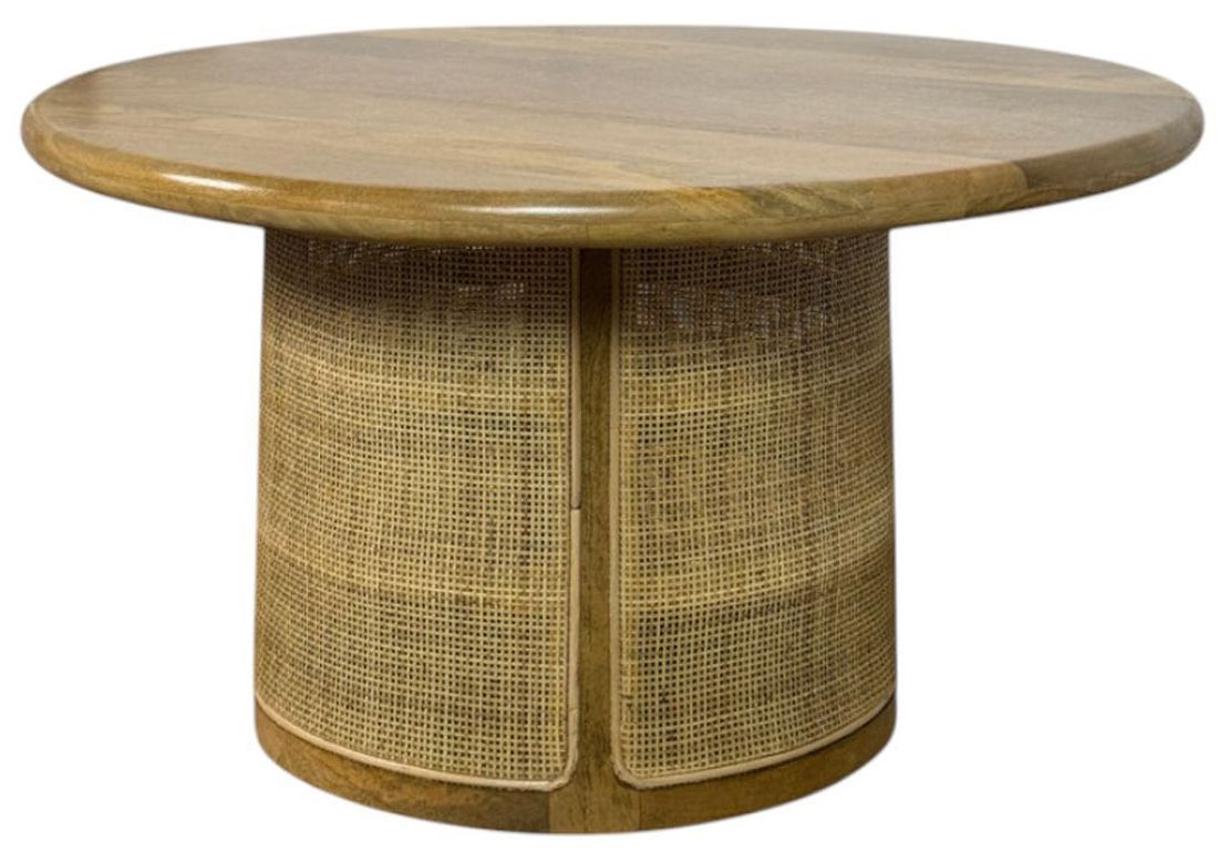 Image 2 Marlowe 30" Drum-Style Coffee Table, Blonde Acacia