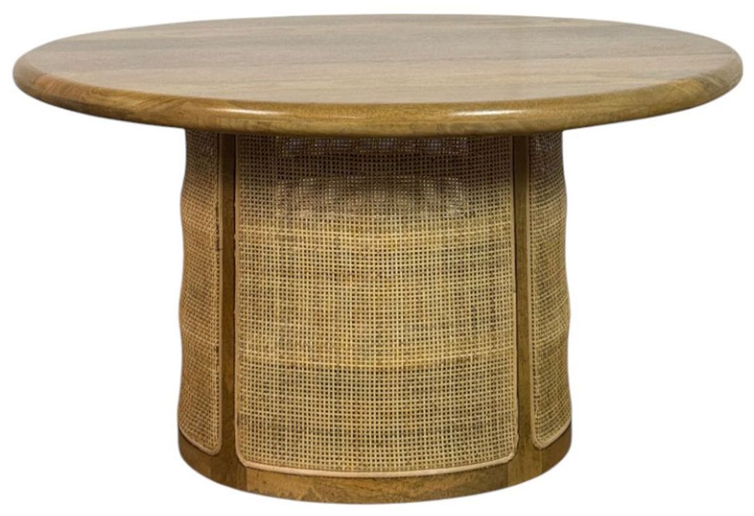 Image 3 Marlowe 30" Drum-Style Coffee Table, Blonde Acacia more views