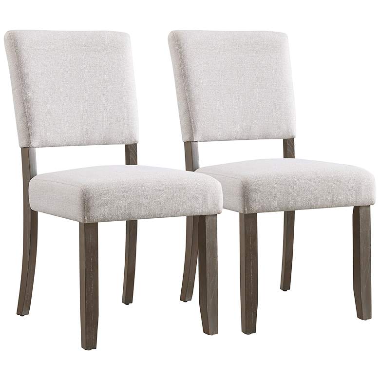 Image 2 Marlowe Blackbean Gray-Washed Fabric Dining Chairs Set of 2
