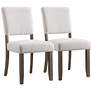 Marlowe Blackbean Gray-Washed Fabric Dining Chairs Set of 2 in scene