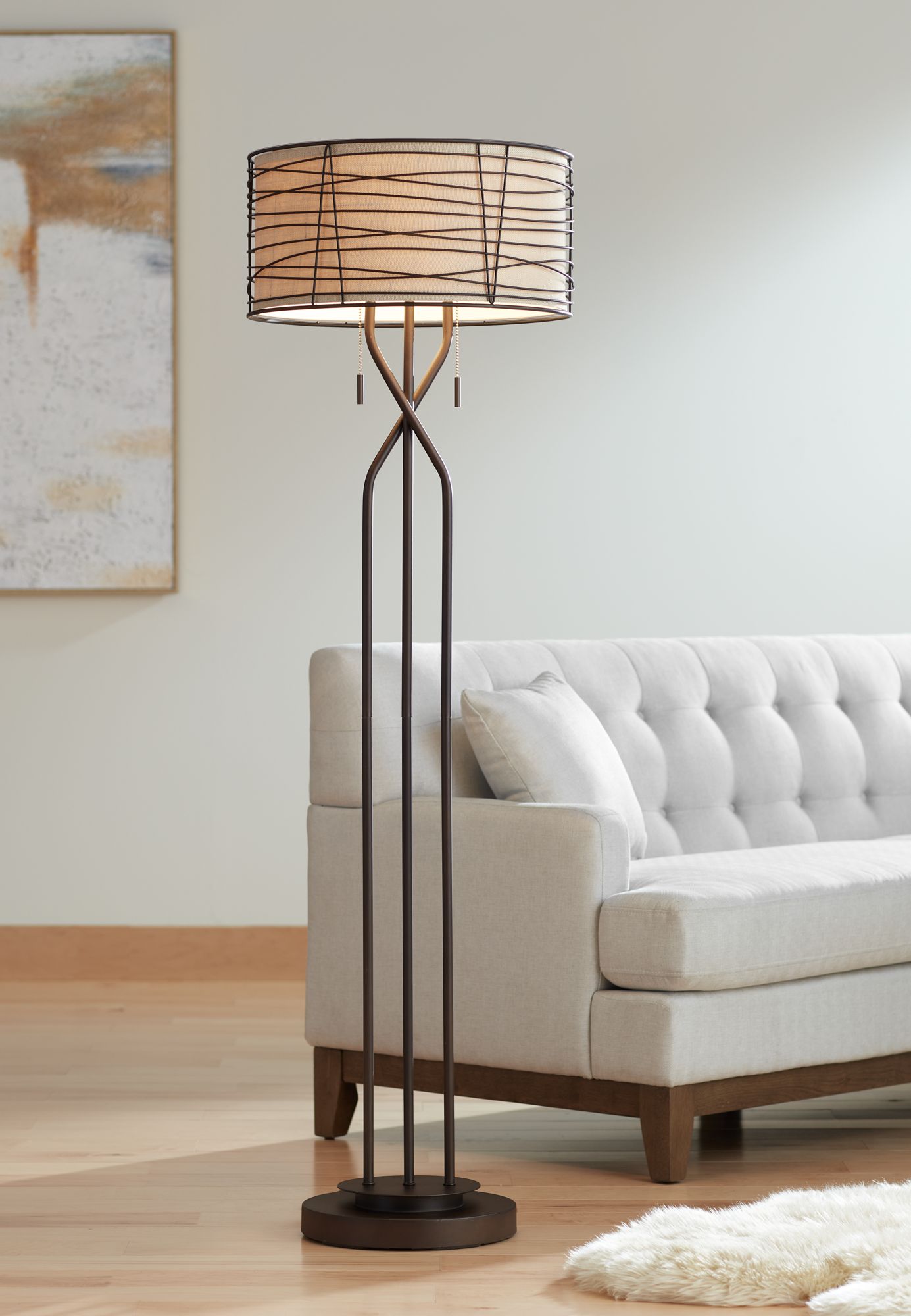 franklin iron works luz torchiere floor lamp