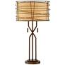 Marlowe Bronze Woven Metal Table Lamp with Table Top Dimmer