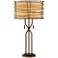 Marlowe Bronze Woven Metal Table Lamp with Table Top Dimmer
