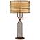 Marlowe Bronze Woven Metal Table Lamp with Table Top Dimmer