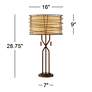 Marlowe Bronze Woven Metal Table Lamp With USB Dimmer